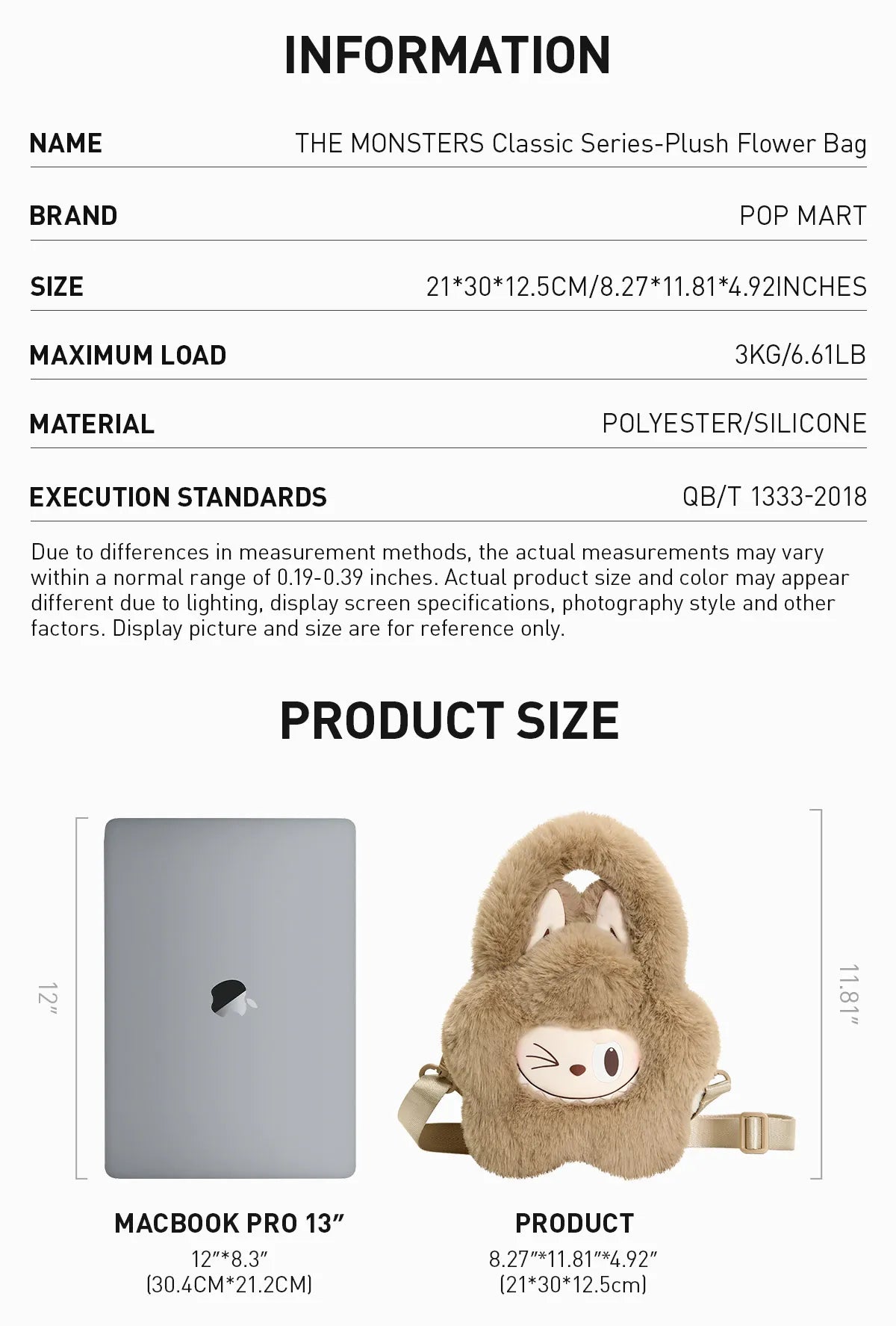 POP MART THE MONSTERS Plush Flower Bag (Blue) - Fugitive Toys